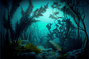 Fototapeta na wymiar under water scene ideal for sea and aquarium backgrounds