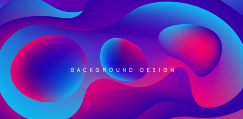 Abstract background fluid bubbles and wave elements. Template for covers, templates, flyers, placards, brochures, banners