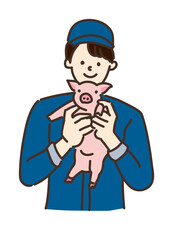 農業　畜産業　養豚　イラスト