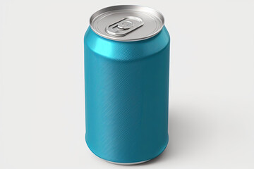 330 ml aluminum blue soda can isolated on white with clipping path