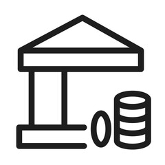 Bank coins deposit icon