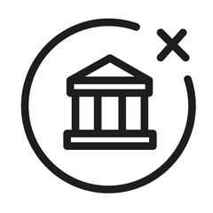 bank cross delete circle icon