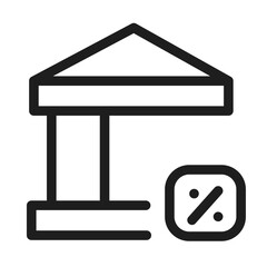 Bank Percent vector icon