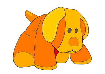 Petit chien en peluche pour enfant.