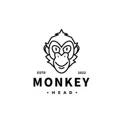 monkey head vintage icon logo design 5