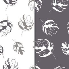 Seamless pattern monochrome colors with foliage abstract ornament. Perfect for wrapping paper, fabric, or wallpaper. Vector illustration.