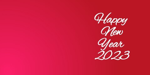 Happy new year 2023 illustration with red background	
