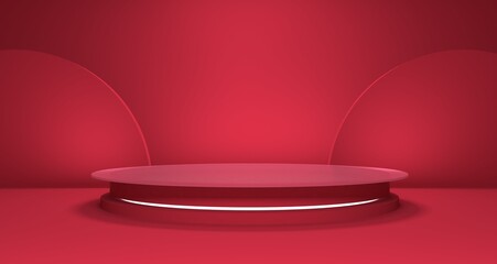 3D Podium for Product Display Using Magenta Color