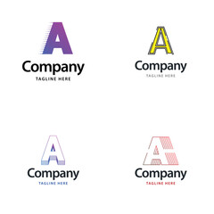 Letter A Big Logo Pack Design. Creative Modern logos design for your business. Vector Brand name illustration