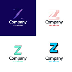 Letter Z Big Logo Pack Design. Creative Modern logos design for your business. Vector Brand name illustration