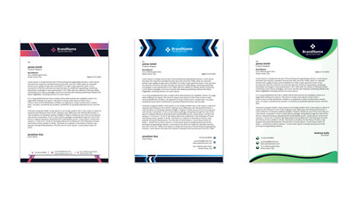 Obraz premium Modern creative clean business style corporate business letterhead design template flyer poster illustration vector bundle
