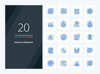 Fototapeta na wymiar 20 Science Blue Color icon for presentation. Vector icons illustration