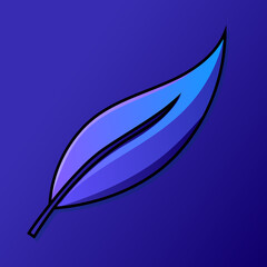 Leaf Blue illustration On dark blue Background