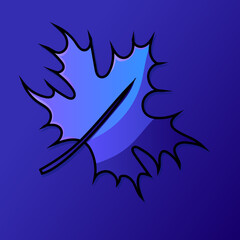 Leaf Blue illustration On dark blue Background