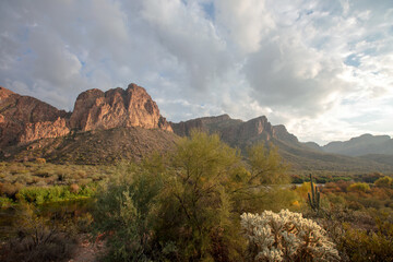Late afternoon clouds  over Salt River Canyon near Mesa Arizona United States