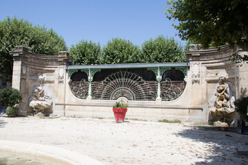 Bordeaux Place Amedee Larrieu ancien entrance market Art Nouveau scrollwork in city