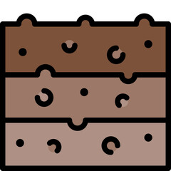 soil layer filled outline icon