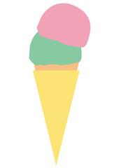 コーンに乗ったアイスクリームA