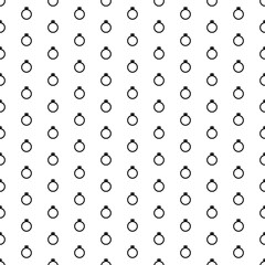 Square seamless background pattern from geometric shapes. The pattern is evenly filled with big black diamond ring symbols. Vector illustration on white background