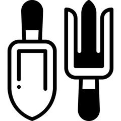 gardening tool solid line icon