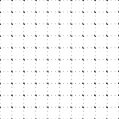 Square seamless background pattern from black earrings symbols are different sizes and opacity. The pattern is evenly filled. Vector illustration on white background