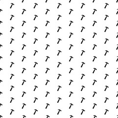 Square seamless background pattern from geometric shapes. The pattern is evenly filled with big black hammer symbols. Vector illustration on white background