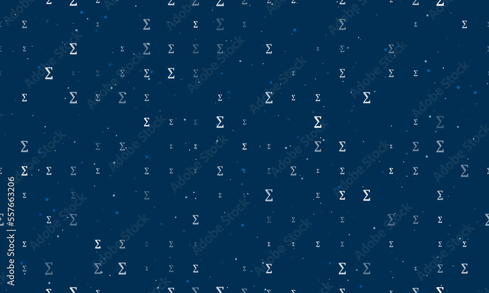 Aufkleber seamless background pattern of evenly spaced white sigma symbols of different sizes and opacity. vec