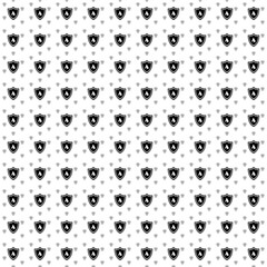 Square seamless background pattern from geometric shapes are different sizes and opacity. The pattern is evenly filled with big black fire protection symbols. Vector illustration on white background