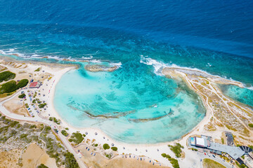 Baby Beach and coast on Aruba, Caribbean, white beach with blue ocean tropical beach.