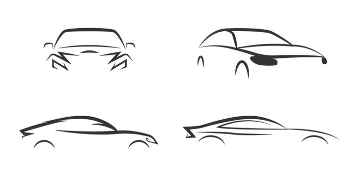 Car automobile vehicle logo icon set