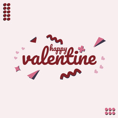 happy valentine simple design poster social media post