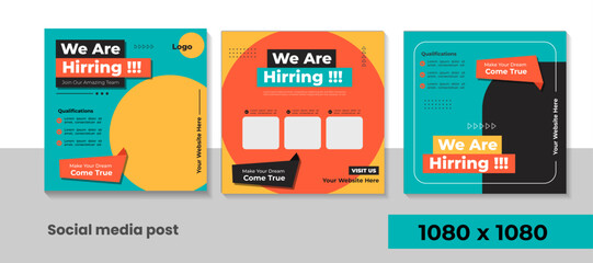 flat design we are hiring template