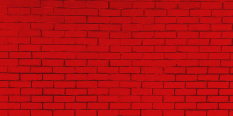 Naklejka na ściany i meble red seamless color brick wall background. brick wall texture background material of industry building construction