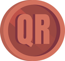 Shiny Qatar Riyal Bronze Coin Vector Illustration