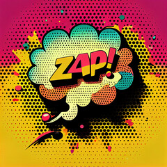 Colourful Zap Speech Bubble Pop Art Generative AI Illustration