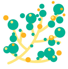 Holly berry leaf Christmas New Year ornate decoration plant element holiday greeting illustration