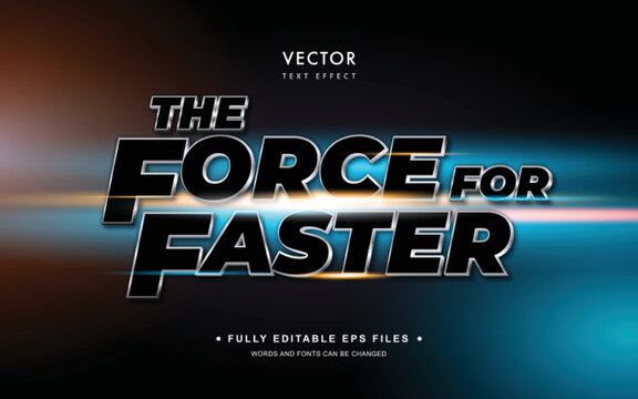 Vector Editable Text Effect in Faster Movie Style