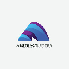 letter a logo vector gradient color illustration