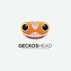 geckos head design logo gradient color template