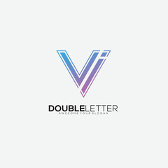 letter vi design logo gradient color icon