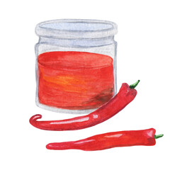 Sriracha. Sauce from Thailand, Vietnam. traditional spicy dish seasoning Asia East. Menu design.