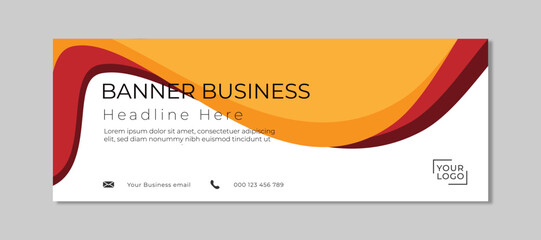 Abstract wave banner orange wave white vector design