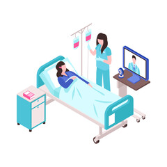 Telemedicine Isometric Icon