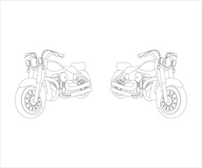 super motorbike illustration icon collection.
vector doodle.