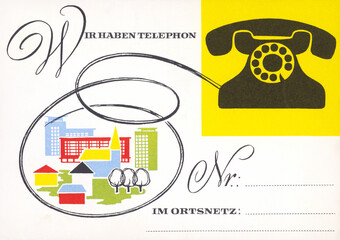 vintage retro alt old telefonnummer phone number papier paper card post letter mail brief ortsnetz...