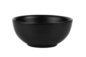 black bowl isolated on transparent png