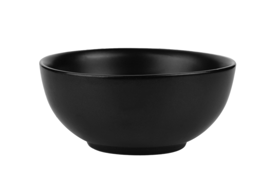 black bowl isolated on transparent png