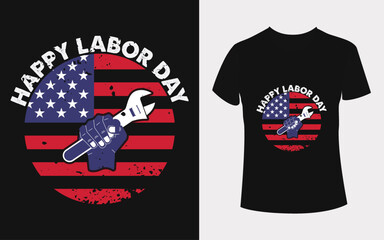 Happy Labor Day T-shirt Design - vector template