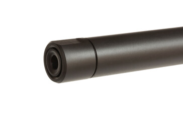 Threaded rifle barrel with a thread protector on