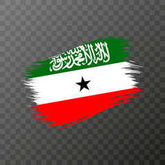 Somaliland national flag. Grunge brush stroke. Vector illustration on transparent background.
